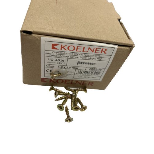 KO UC- 4016 KOELNER ....4*16 mm-es faforgácslapcsavar (1000 db/dob, edb/gy)