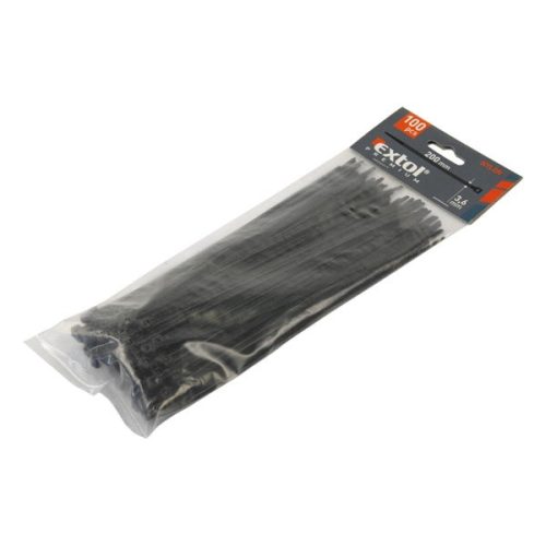 EXTOL PREMIUM kábelkötegelő 4,8×500mm 100db, fekete nylon;