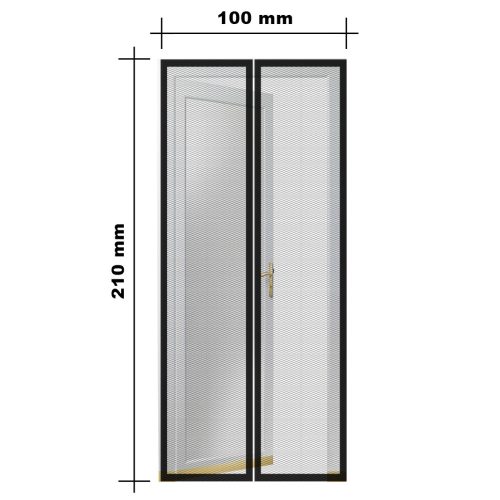 Szúnyogháló függöny ajtóra, mágneses 210x10cm FEKETE