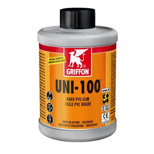 Griffon UNI-100 ragasztó kemény PVC csövekhez 250ml ecsettel