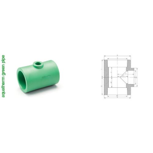 AQUATHERM szűkített T-idom 25/20/25mm