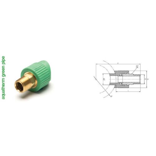 AQUATHERM egyenes átmeneti idom KM 20-1/2″